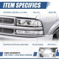 Auto Dynasty 4pcs Switchback L-led Drl Headlights Assembly And Bumper Lamps Compatible With Chevy Blazer S10 1998-2004 Driver