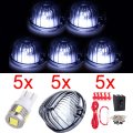 5pcs 9069a Cab Marker Round Light Smoke Lens Wiring Pack Pwitch Xenon White 168 Led 6-5730-smd Replacement Fit For Chevrolet