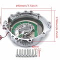 Httmt- Chrome W Green Led Left Engine Stator Cover Compatible With Hond 07-14 Cbr600rr F5 P N Mt313-005a-cd