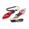 Uxcell 4pcs Red Shell Universal 12 Amber Tone Led Motorcycle Turn Signal Indicator Light