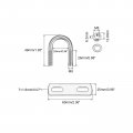 Uxcell Round U-bolts 2 Sets 24mm 0 94 Inner Width 49mm Length M8 304 Stainless Steel U Clamp Bolt With Nuts Washers And Plates