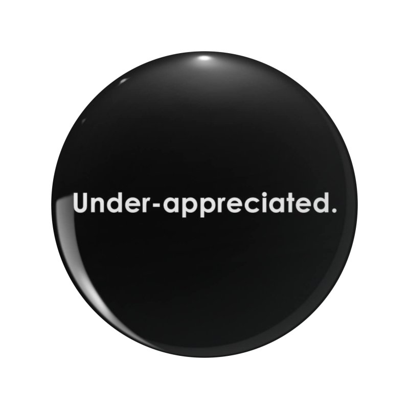 Under Appreciated Quote Monochrome Text Keychain Double Sided Stainless Steel 3d Resin Design Round 1 25 In Accessory For Keys