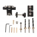Bestalice 3 In 1 Dowel Jig Kit Self Centering Doweling Pocket Hole Drill For Straights Hole Locator Aluminum Alloy Drilling