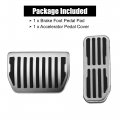 X Autohaux 2pcs Brake And Gas Accelerator Pedal Covers Anti-slip No Drilling Aluminum Alloy Foot Pads For Jaguar Xf 2016-2020