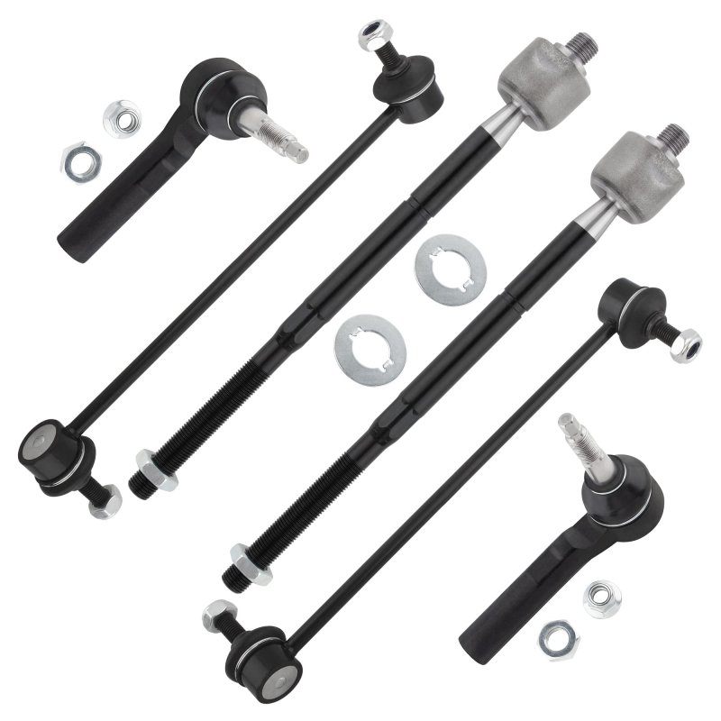 Boxi 6pcs Front Stabilizer Sway Bar Link Inner And Outer Tie Rod End Suspension Kit For Dodge Caliber 2007-2012 Jeep Compass