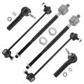 Boxi 6pcs Front Stabilizer Sway Bar Link Inner And Outer Tie Rod End Suspension Kit For Dodge Caliber 2007-2012 Jeep Compass