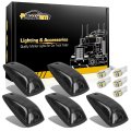 Partsam 5x Smoke Cab Marker Light Roof 264159bk White T10 Led Lights Base Assembly For C1500 C2500 C3500 K1500 K2500 K3500 