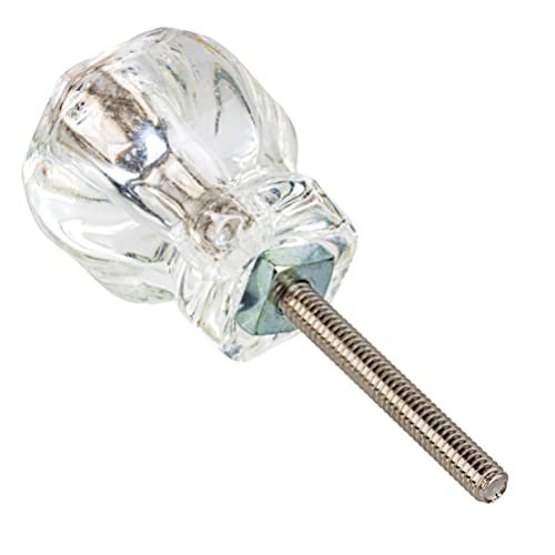 Depression Era Hexagonal Clear Glass Drawer Knob Diameter 1 4 Handle For Antique Cabinet Door Dresser Desk Reproduction