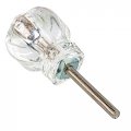 Depression Era Hexagonal Clear Glass Drawer Knob Diameter 1 4 Handle For Antique Cabinet Door Dresser Desk Reproduction