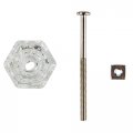 Depression Era Hexagonal Clear Glass Drawer Knob Diameter 1 4 Handle For Antique Cabinet Door Dresser Desk Reproduction