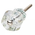 Depression Era Hexagonal Clear Glass Drawer Knob Diameter 1 4 Handle For Antique Cabinet Door Dresser Desk Reproduction 