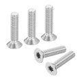 M8-1 25 X 35mm Flat Head Torx Anti Theft Machine Screws 10 Pcs 304 Stainless Steel Drive Countersunk Full Thread Silver 