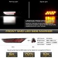Vipmotoz Full Led Sequential Signal Front Side Marker Lights Parking Lamps Compatible With 2008-2020 Nissan Gt-r Red Housing