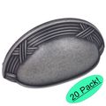 Cosmas 9461wn Weathered Nickel Cabinet Hardware Bin Cup Drawer Handle Pull 3 Hole Centers 20 Pack 