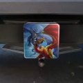 Dragon Fight Slash And Burn Fantasy Tow Trailer Hitch Cover Plug Insert