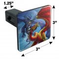 Dragon Fight Slash And Burn Fantasy Tow Trailer Hitch Cover Plug Insert