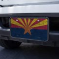 Rustic Arizona State Flag Distressed Usa Novelty Metal Vanity Tag License Plate