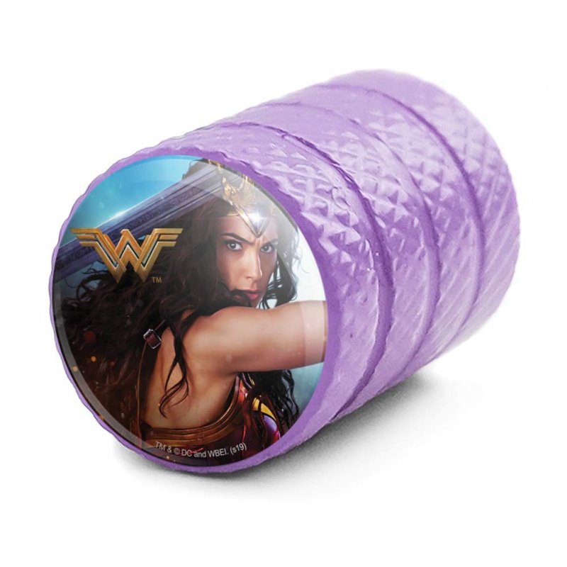 Wonder Woman Movie Battle Tire Rim Wheel Aluminum Valve Stem Caps Purple 4 Pack For Schrader Valves 0 55 In Tall