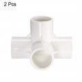 Uxcell 4 Way Elbow Pvc Pipe Fitting Furniture Grade 25mm Size Tee Corner Fittings White 2pcs