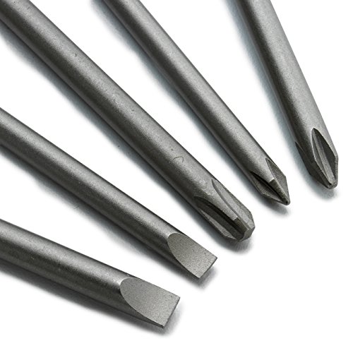 Neiko 10043a Phillips And Flathead Screwdriver Power Driver Bit Set 5 Piece 12 Extra Long Length 1 4 Shank