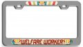 Welfare Worker Career 3d Metal License Plate Frame Universal Fit For Auto Suv And Truck Tag Holder 12 In X 6 Heavy Duty Steel 