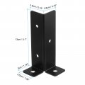 Uxcell 8pcs Adjustable Deck Post Base Brackets Fit 1 5x1 5 2x2 2x4 4x4 Reversible Half Column For Railing Mailbox Black