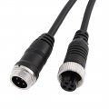 Uxcell 4 Pin Car Video Extension Cable Aviation Male To Female Power Cord Shield Av 10ft 3 Meters