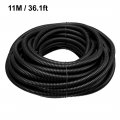Uxcell 11 M 8 5 X Mm Pp Flexible Corrugated Conduit Tube For Garden Office Black