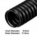 Uxcell 11 M 8 5 X Mm Pp Flexible Corrugated Conduit Tube For Garden Office Black