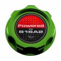 Vms Racing Green Oil Cap With Powered By B16a2 Emblem In Cnc Machined Billet Aluminum Compatible Honda Civic Del Sol Engines