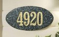 Qualarc Rockport Oval In Emerald Green Polished Stone Color Solid Granite Address Plaque 