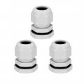 Pg13 5 Cable Gland Waterproof Plastic Joint Adjustable Locknut White For 6mm-11mm Dia Wire 3 Pcs 