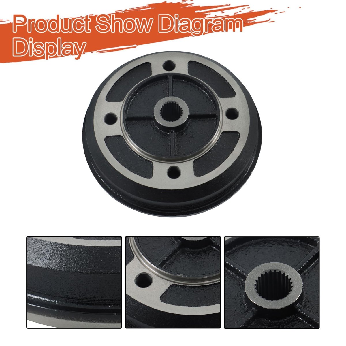 Front Rear Brake Drum Replacement For Kawasaki Mule 2010 2500 2510 1993-2001 41038-1227 41038-1226