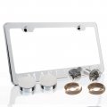 Laser Engraved License Plate Frame Made Of Industrial Grade Mirror Finished Chrome Stainless Steel W Caps And Accessories