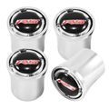 Chevrolet Chrome Black Road Sport Valve Stem Caps W Red Rs Logo Emblem 