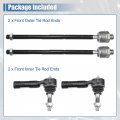 Uxcell 4 Pcs Front Inner Outer Tie Rod End Links For Chrysler 300 2005-2010 Dodge Challenger Charger 2008-2010 Magnum