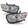 Chrome Bezel Oe-style Headlight Headlamp Assembly For 2008-2010 Toyota Highlander Driver Passenger Side 