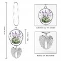 Close-up Of Lavender Purple Flowers With Green Leaves On White Car Pendant Rear View Mirror Hanging Accessories Interior