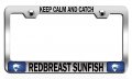 Keep Calm And Catch Redbreast Sunfish Fishing Chrome Metal License Plate Frame Tag Holder I6 