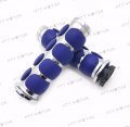 Httmt Trhb114c- Blue Chrome Billet Aluminum 1 Hand Grip 25mm Compatible With H-d Fxdl Dyna Low Rider