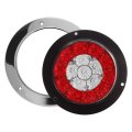 Partsam 2pcs 4 Inch Round Led Trailer Tail Lights White Redlights Flange Mount 16 Dc 12v Sealed Waterproof Stop Brake Tail