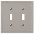 Amerelle 50ttn Rosa Wallplate 2 Toggle Cast Metal Satin Nickel 1-pack 