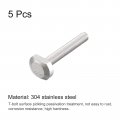Uxcell T-slot Bolts 5pcs M6x40mm Slot Drop-in Stud Sliding 304 Stainless Steel Shape Screws For T Track