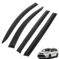 4pcs Black Vent Visor Rain Guard Trim Smoke Tinted Window Plastic Replacement For Sienna 2021 2022 2023 2024 