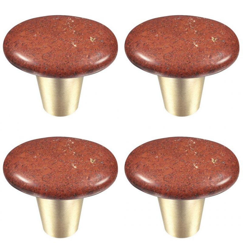 Rockcloud Natural Red Jasper Crystal Stone Knob Drawer With Screws Oval Rough Gemstone Pull Handle For Dresser Cabinet Wardrobe
