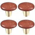 Rockcloud Natural Red Jasper Crystal Stone Knob Drawer With Screws Oval Rough Gemstone Pull Handle For Dresser Cabinet Wardrobe 