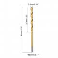 Uxcell 2 8mm Drill Bits High Speed Steel Straight Shank 60mm Length Twist Bit Fully Ground Titanium Coated 6 Pcs