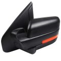 Towing Mirror Fit For 2004-2014d For F150 Series Truck Pickup Drivers Side Power Adjusted Heated Turn Signal Puddle Light Black