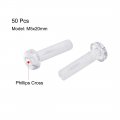 Uxcell M5x20mm Plastic Screws 9mm Head Dia Pc Transparent Acrylic Phillips Cross Pan Hand Tighten Screw 50pcs