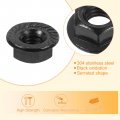 Uxcell M6x1 0mm Serrated Flange Hex Lock Nuts 25pcs 304 Stainless Steel Non-slip Metric Hexagon Nut Full Thread Bright Finish